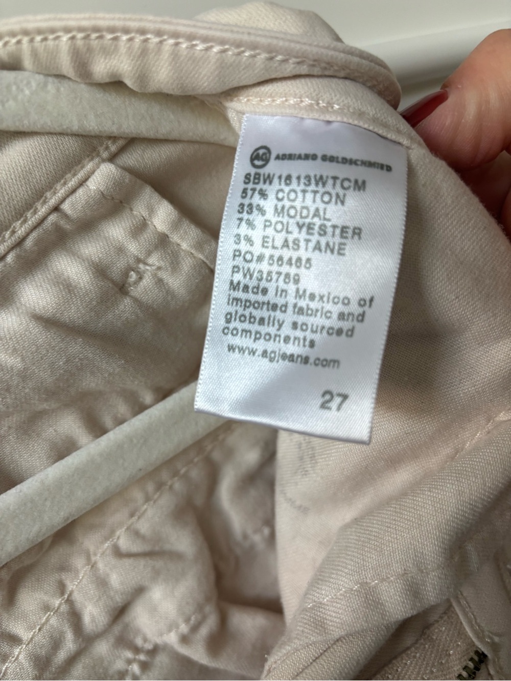 AG Adriano Goldschmied women’s trousers in beige size 27 - Picture 2 of 4
